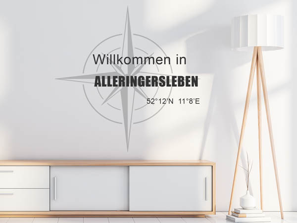 Wandtattoo Willkommen in Alleringersleben mit den Koordinaten 52°12'N 11°8'E