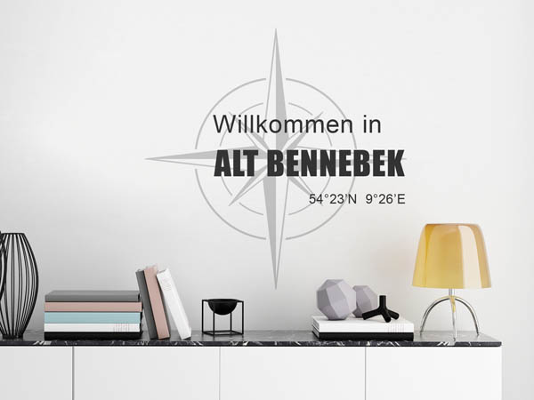 Wandtattoo Willkommen in Alt Bennebek mit den Koordinaten 54°23'N 9°26'E