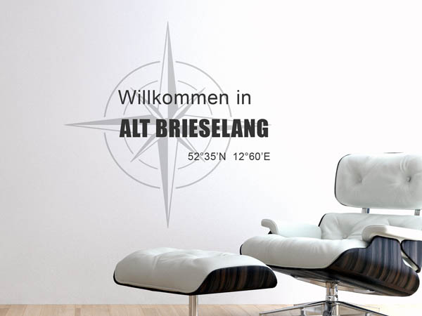 Wandtattoo Willkommen in Alt Brieselang mit den Koordinaten 52°35'N 12°60'E