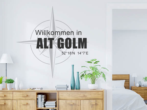 Wandtattoo Willkommen in Alt Golm mit den Koordinaten 52°18'N 14°7'E