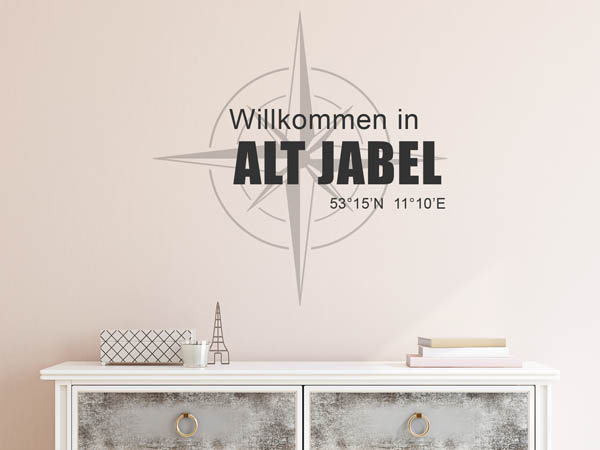 Wandtattoo Willkommen in Alt Jabel mit den Koordinaten 53°15'N 11°10'E