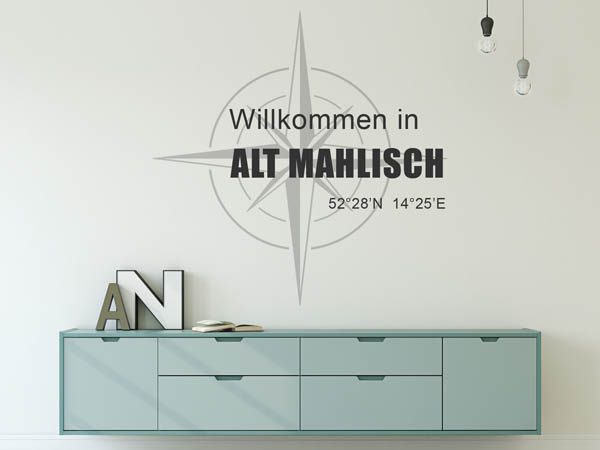 Wandtattoo Willkommen in Alt Mahlisch mit den Koordinaten 52°28'N 14°25'E