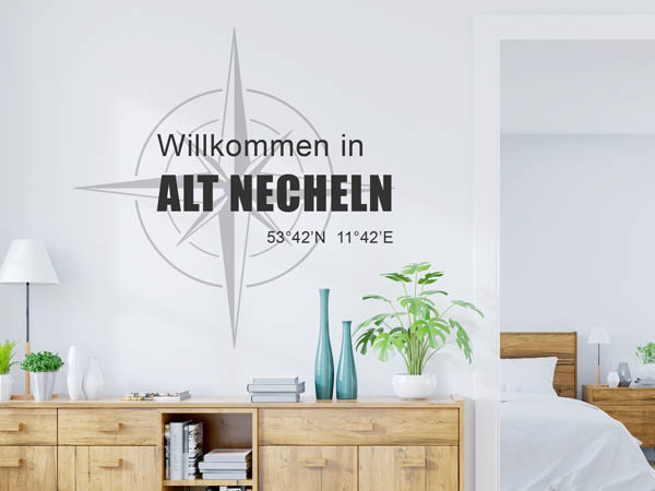 Wandtattoo Willkommen in Alt Necheln mit den Koordinaten 53°42'N 11°42'E