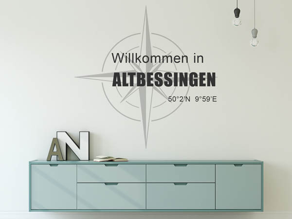 Wandtattoo Willkommen in Altbessingen mit den Koordinaten 50°2'N 9°59'E