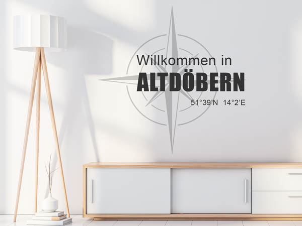 Wandtattoo Willkommen in Altdöbern mit den Koordinaten 51°39'N 14°2'E