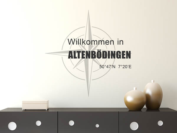 Wandtattoo Willkommen in Altenbödingen mit den Koordinaten 50°47'N 7°20'E