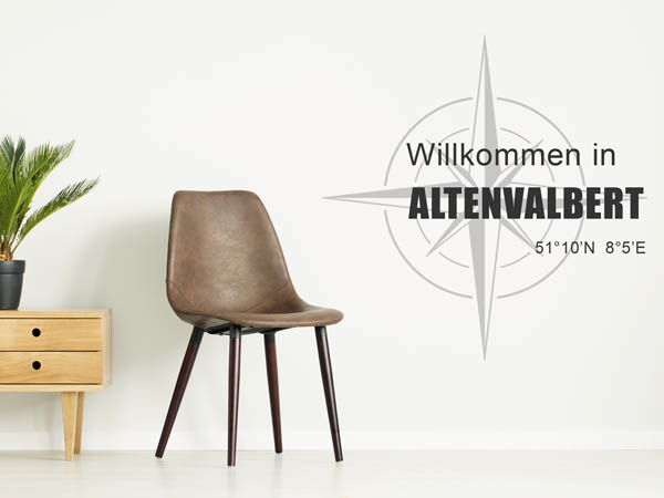 Wandtattoo Willkommen in Altenvalbert mit den Koordinaten 51°10'N 8°5'E