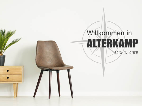 Wandtattoo Willkommen in Alterkamp mit den Koordinaten 52°31'N 9°5'E