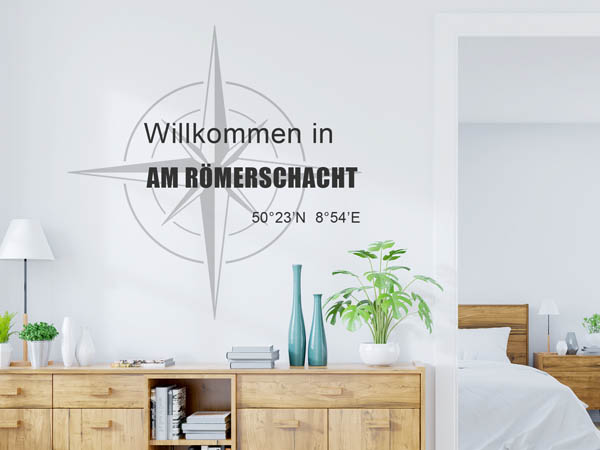 Wandtattoo Willkommen in Am Römerschacht mit den Koordinaten 50°23'N 8°54'E