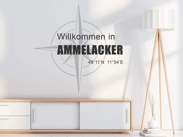 Wandtattoo Willkommen in Ammelacker mit den Koordinaten 49°11'N 11°54'E