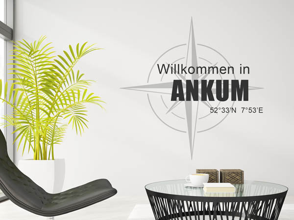 Wandtattoo Willkommen in Ankum mit den Koordinaten 52°33'N 7°53'E