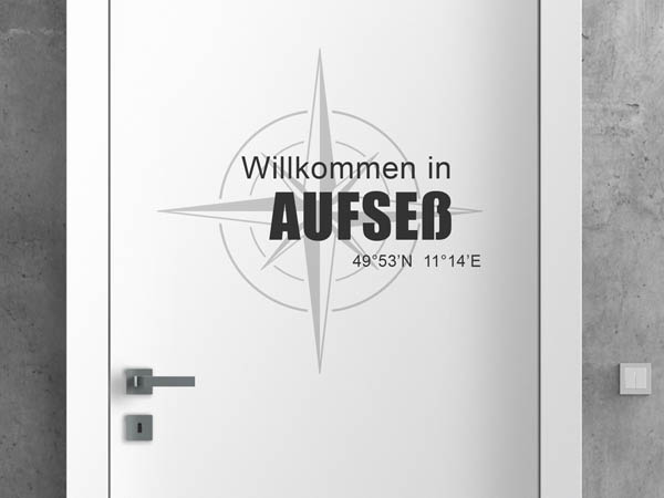 Wandtattoo Willkommen in Aufseß mit den Koordinaten 49°53'N 11°14'E