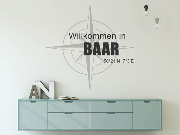 Wandtattoo Willkommen in Baar mit den Koordinaten 50°21'N 7°3'E