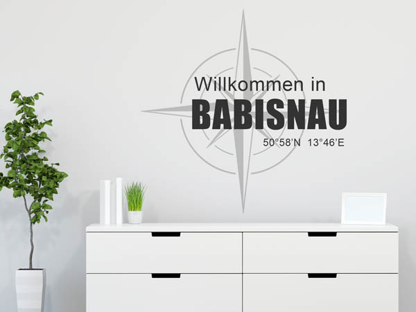 Wandtattoo Willkommen in Babisnau mit den Koordinaten 50°58'N 13°46'E