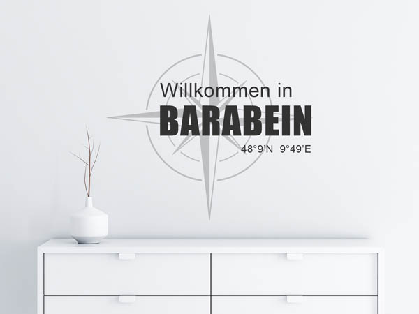 Wandtattoo Willkommen in Barabein mit den Koordinaten 48°9'N 9°49'E