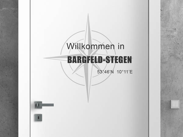 Wandtattoo Willkommen in Bargfeld-Stegen mit den Koordinaten 53°46'N 10°11'E