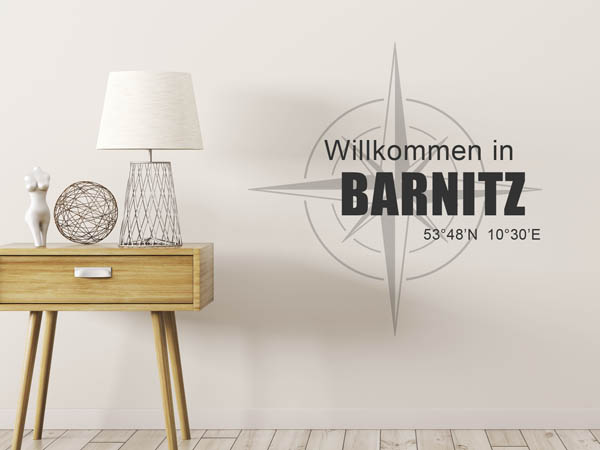 Wandtattoo Willkommen in Barnitz mit den Koordinaten 53°48'N 10°30'E