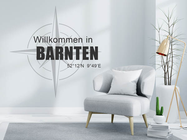 Wandtattoo Willkommen in Barnten mit den Koordinaten 52°12'N 9°49'E