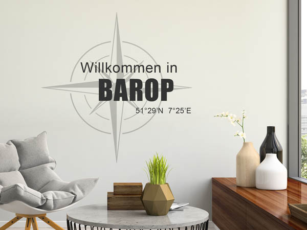 Wandtattoo Willkommen in Barop mit den Koordinaten 51°29'N 7°25'E