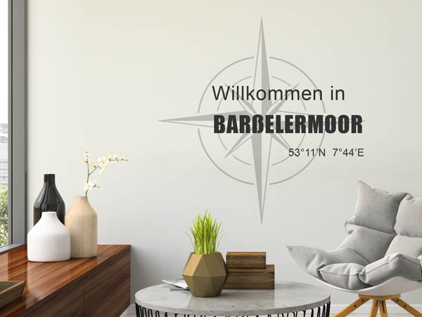 Wandtattoo Willkommen in Barßelermoor mit den Koordinaten 53°11'N 7°44'E