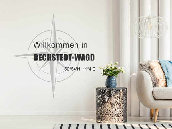 Wandtattoo Willkommen in Bechstedt-Wagd mit den Koordinaten 50°54'N 11°4'E