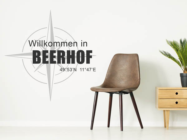 Wandtattoo Willkommen in Beerhof mit den Koordinaten 49°53'N 11°47'E