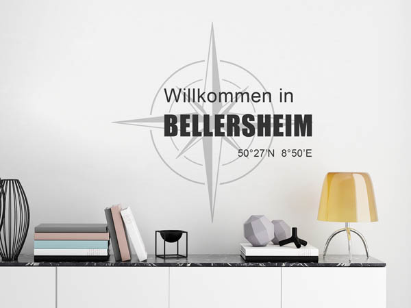 Wandtattoo Willkommen in Bellersheim mit den Koordinaten 50°27'N 8°50'E