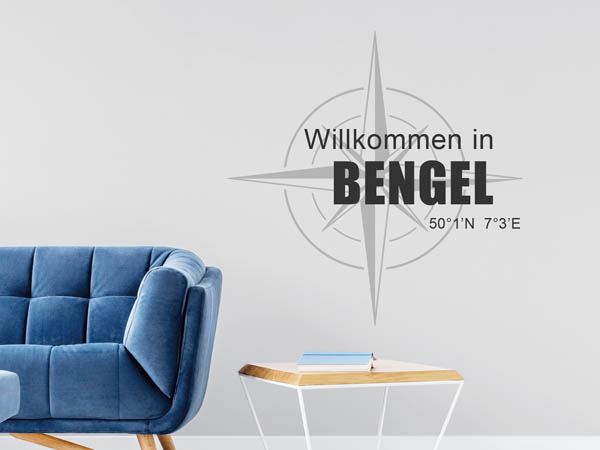 Wandtattoo Willkommen in Bengel mit den Koordinaten 50°1'N 7°3'E