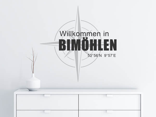 Wandtattoo Willkommen in Bimöhlen mit den Koordinaten 53°56'N 9°57'E