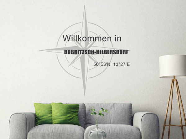 Wandtattoo Willkommen in Bobritzsch-Hilbersdorf mit den Koordinaten 50°53'N 13°27'E