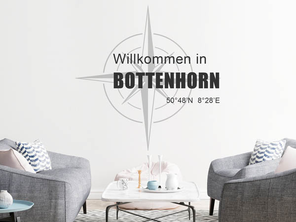 Wandtattoo Willkommen in Bottenhorn mit den Koordinaten 50°48'N 8°28'E
