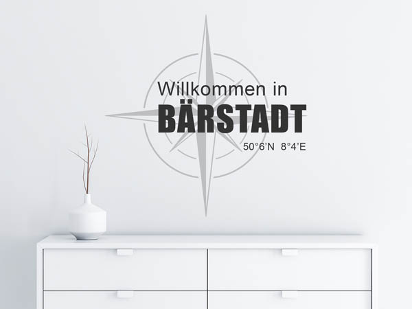 Wandtattoo Willkommen in Bärstadt mit den Koordinaten 50°6'N 8°4'E
