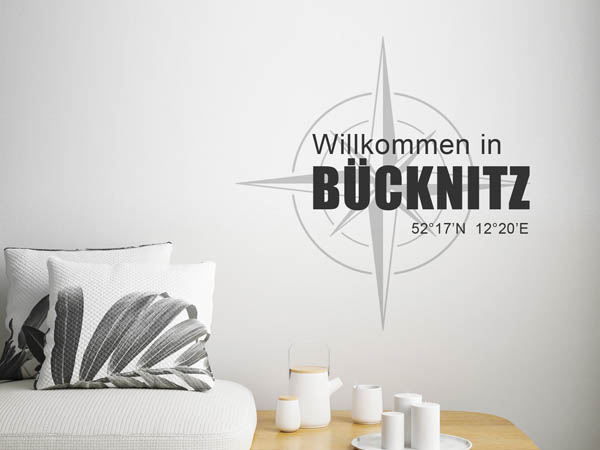 Wandtattoo Willkommen in Bücknitz mit den Koordinaten 52°17'N 12°20'E