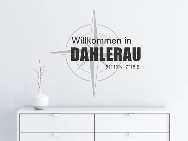 Wandtattoo Willkommen in Dahlerau mit den Koordinaten 51°13'N 7°18'E