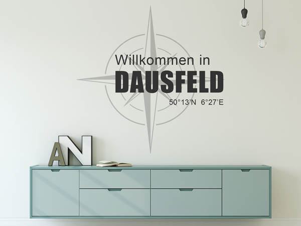 Wandtattoo Willkommen in Dausfeld mit den Koordinaten 50°13'N 6°27'E
