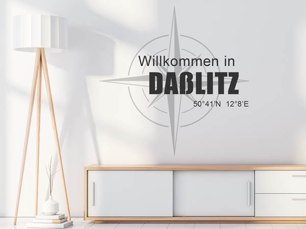 Wandtattoo Willkommen in Daßlitz mit den Koordinaten 50°41'N 12°8'E