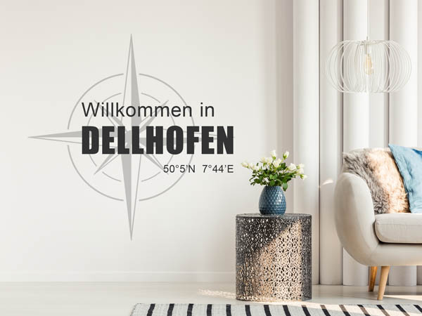 Wandtattoo Willkommen in Dellhofen mit den Koordinaten 50°5'N 7°44'E