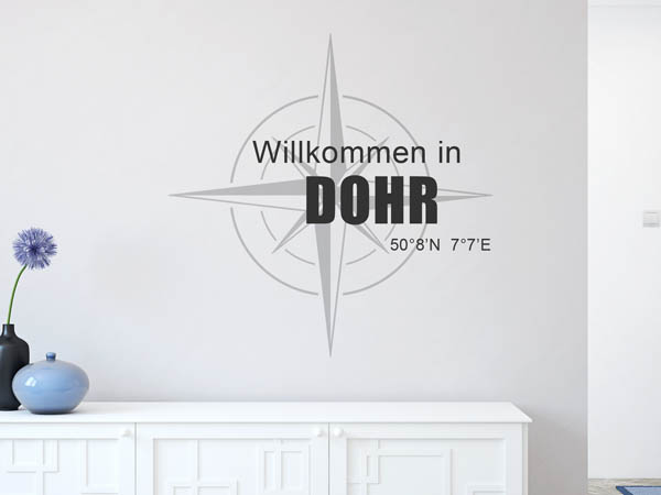 Wandtattoo Willkommen in Dohr mit den Koordinaten 50°8'N 7°7'E