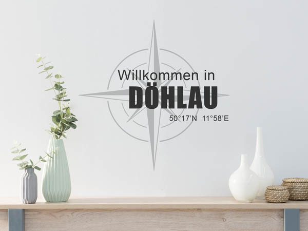 Wandtattoo Willkommen in Döhlau mit den Koordinaten 50°17'N 11°58'E