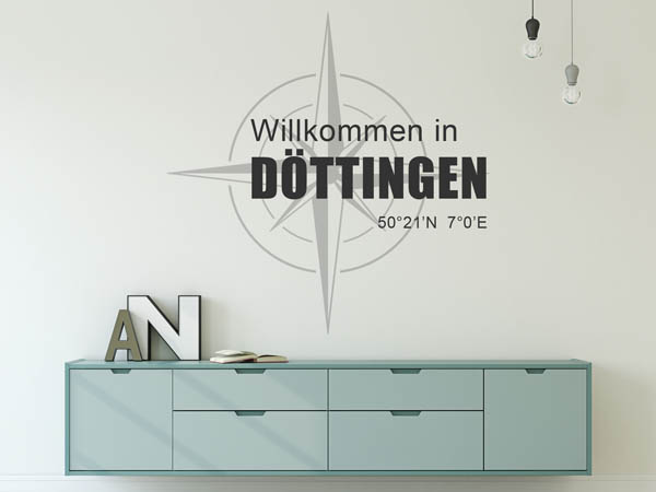 Wandtattoo Willkommen in Döttingen mit den Koordinaten 50°21'N 7°0'E