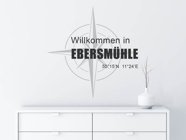 Wandtattoo Willkommen in Ebersmühle mit den Koordinaten 50°15'N 11°24'E