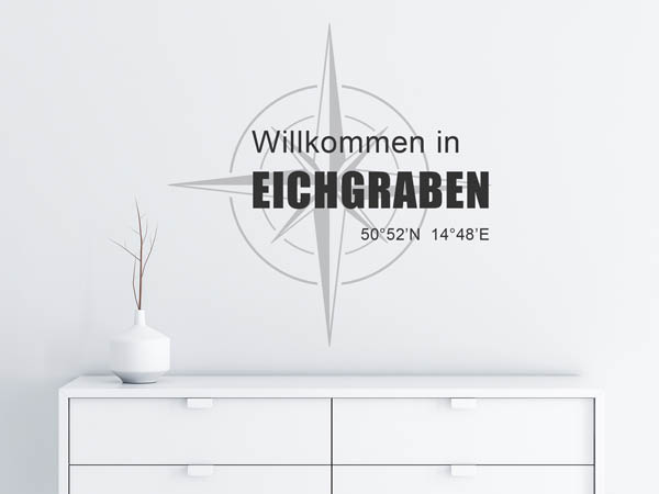 Wandtattoo Willkommen in Eichgraben mit den Koordinaten 50°52'N 14°48'E