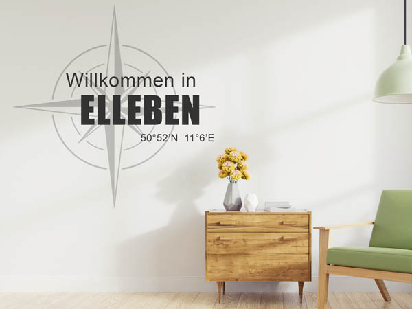 Wandtattoo Willkommen in Elleben mit den Koordinaten 50°52'N 11°6'E