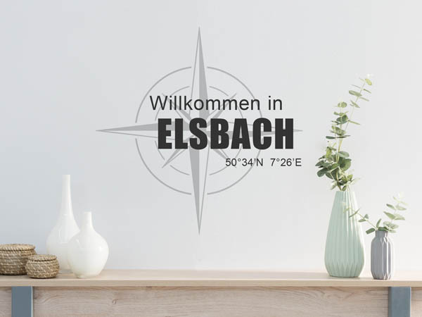 Wandtattoo Willkommen in Elsbach mit den Koordinaten 50°34'N 7°26'E