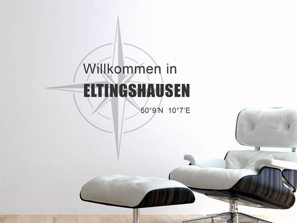 Wandtattoo Willkommen in Eltingshausen mit den Koordinaten 50°9'N 10°7'E