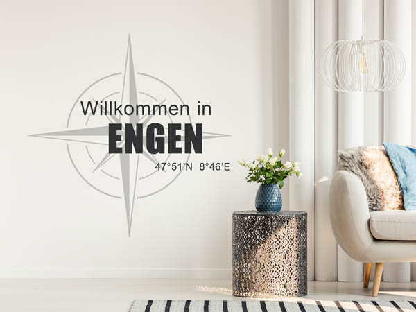 Wandtattoo Willkommen in Engen mit den Koordinaten 47°51'N 8°46'E