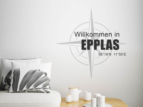 Wandtattoo Willkommen in Epplas mit den Koordinaten 50°19'N 11°50'E