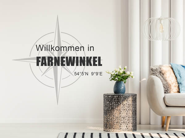 Wandtattoo Willkommen in Farnewinkel mit den Koordinaten 54°5'N 9°9'E