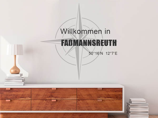 Wandtattoo Willkommen in Faßmannsreuth mit den Koordinaten 50°16'N 12°7'E