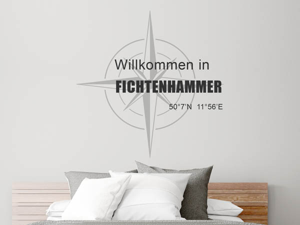 Wandtattoo Willkommen in Fichtenhammer mit den Koordinaten 50°7'N 11°56'E